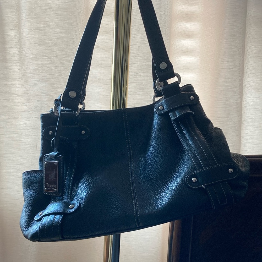 Tignanello Black Leather Shoulder Bag